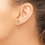 14K Rose and Yellow Gold Polished 8mm Peace Symbol Post Earrings