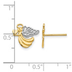 14K and White Rhodium Angel With Heart Post Earrings