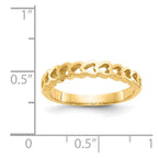 14k Polished Chain Hearts Ring