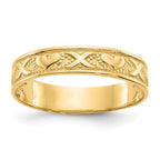 14K Polished X and Hearts Ring