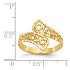 14K Lacey Diamond-cut By-pass Ring