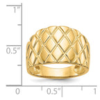 14K Quilted Pattern Dome Ring