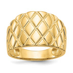 14K Quilted Pattern Dome Ring
