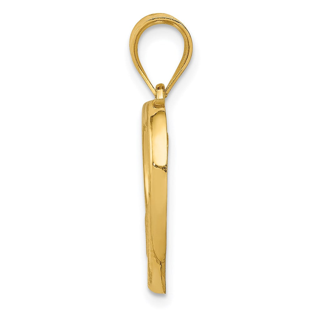 14k Polished and Satin Mom and Baby Heart Charm