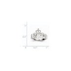 14k White Gold Polished Claddagh Ring