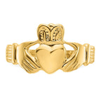 14k Mens Polished Claddagh Ring