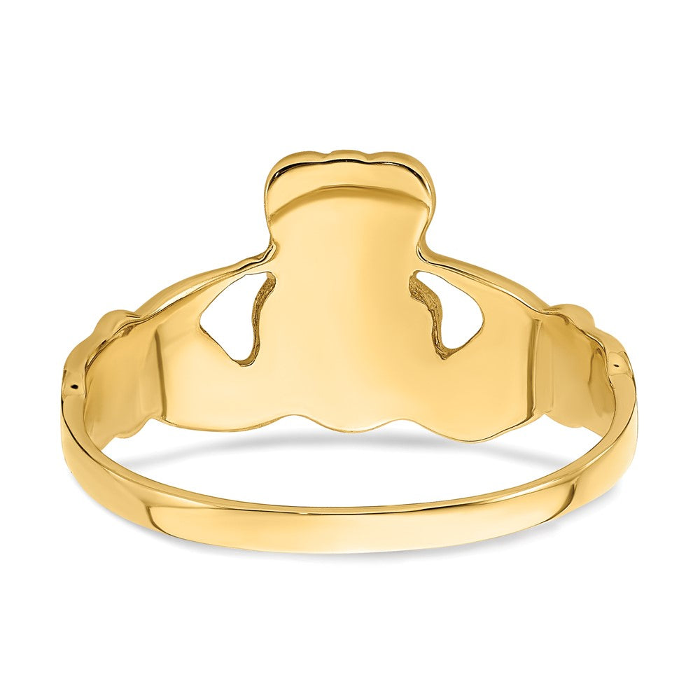 14k Mens Polished Claddagh Ring