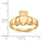 14k Mens Polished Claddagh Ring