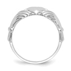 14k White Gold Mens Polished Claddagh Ring
