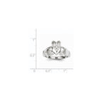 14k White Gold Mens Polished Claddagh Ring