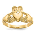 14k Mens Polished Claddagh Ring