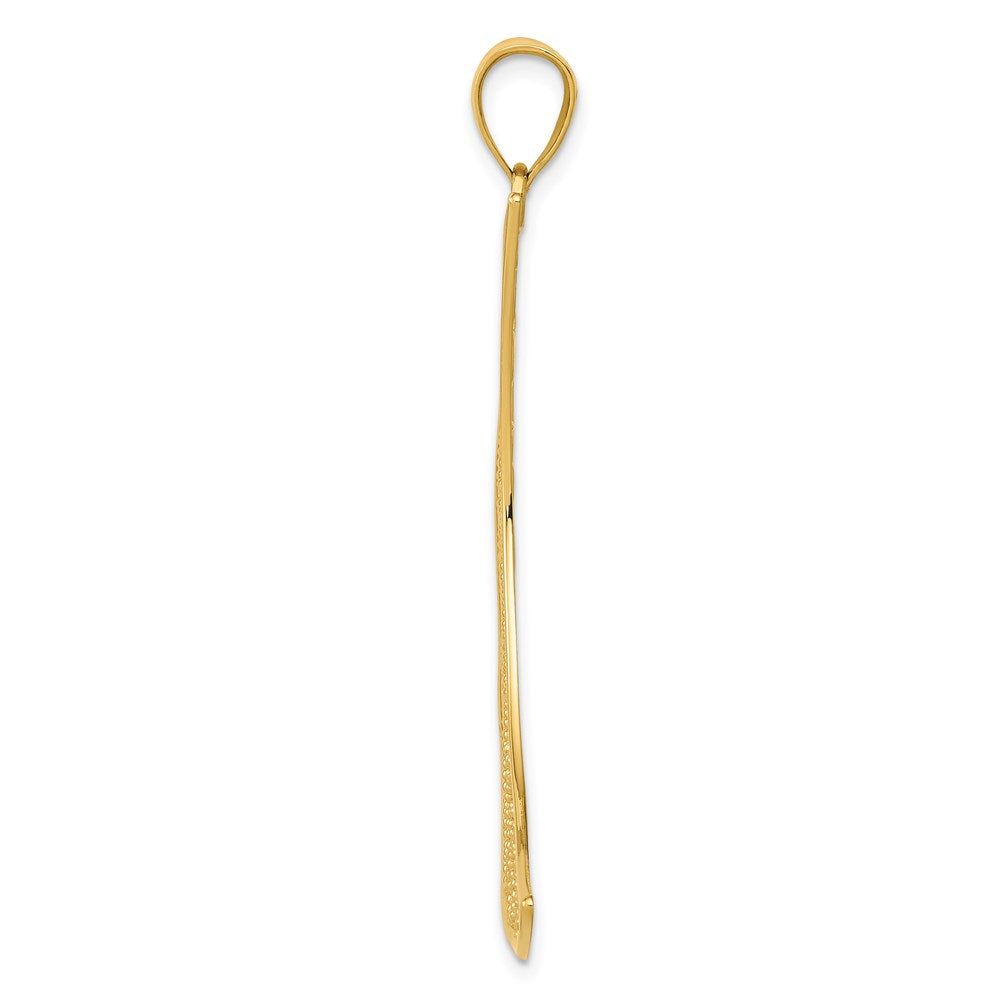 14k Large Filigree Moon Pendant
