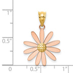 14k Two-tone Rose and Yellow Gold Daisy Pendant