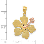 14k Two-tone Yellow and Rose Hibiscus Charm