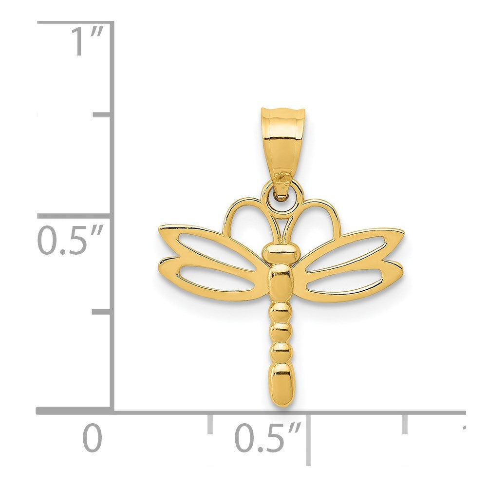 14k Dragonfly Pendant