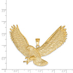 14k Large Textured Eagle Pendant