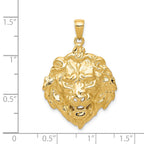 14k Lion Head Charm