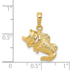 14k Small Bass Fish Charm