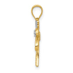 14K and White Rhodium Palm Tree Pendant