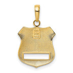14k and White Rhodium POLICE Badge Pendant