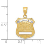 14k and White Rhodium POLICE Badge Pendant