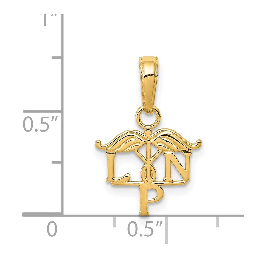 14k LPN Licensed Practical Nurse Symbol Pendant