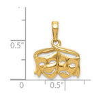 14k Polished Open-Backed Comedy/Tragedy Pendant