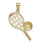 14k Tennis Racquet and Domed Ball Charm