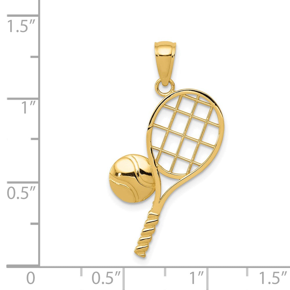 14k Tennis Racquet and Domed Ball Charm