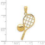 14k Tennis Racquet and Domed Ball Charm
