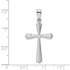 14k White Gold Polished Cross Pendant