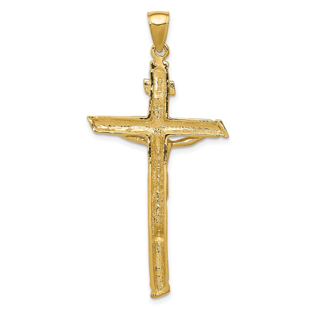 14k Textured Tree INRI Crucifix Pendant
