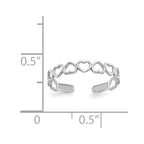 14k White Gold Open Hearts Toe Ring