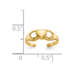 14k Polished Claddagh Toe Ring