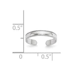 14K White Gold Adjustable 3mm Milgrain Band Toe Ring