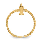 14k Cross Dangle Twisted Band Baby / Childs Ring