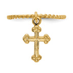 14k Cross Dangle Twisted Band Baby / Childs Ring