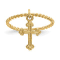 14k Cross Dangle Twisted Band Baby / Childs Ring
