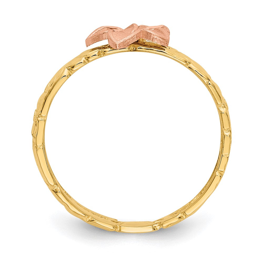 14K Two-tone Plumeria Baby / Childs Ring