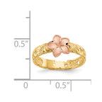 14K Two-tone Plumeria Baby / Childs Ring