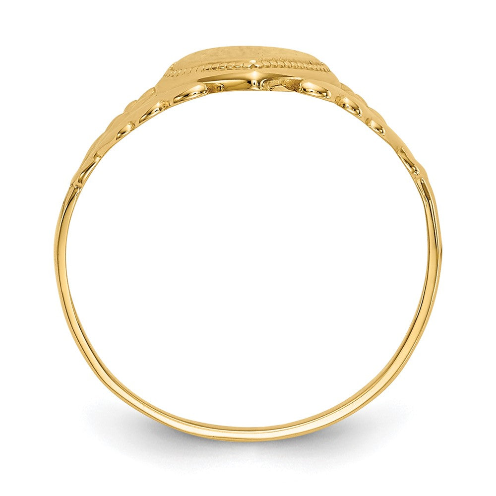 14k Polished 6.0x6.0mm Closed Back Childs Heart Signet Ring