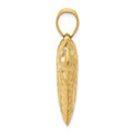 14K Polished Basket Weave Pattern 3-D Heart Pendant