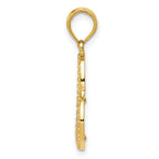 14K Two-tone with White Rhodium Polished Hearts Pendant