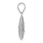 14K White Gold Open Wire Heart Pendant