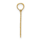 14K Gold Polished DADDYS LITTLE GIRL Textured Heart Charm