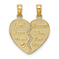 14k 2-Piece Break-Apart GOD KEEP WATCH BETWEEN THEE AND ME Heart Charm