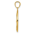 14k Gold Polished Anchor with Rope Oval Pendant