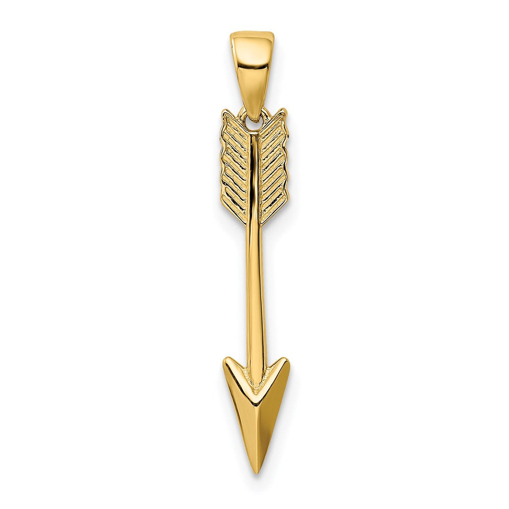 14K Polished 3-D Arrow Pendant