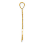 14k Polished and Textured Bow and Arrow Pendant
