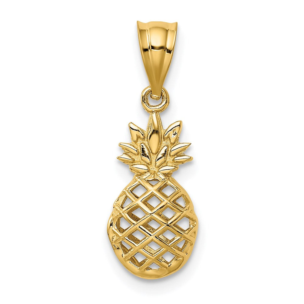 14k Polished 3-D Pineapple Pendant